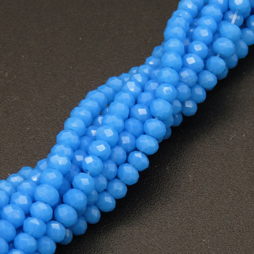 Imitation Jade Glass Beads,Round,Faceted,Dyed,Blue,2mm,Hole:0.5mm,about 200pcs/strand,about 5g/strand,10 strands/package,XBG00437vaia-L004 