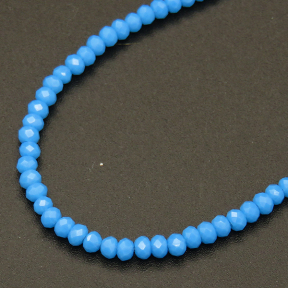 Imitation Jade Glass Beads,Round,Faceted,Dyed,Blue,2mm,Hole:0.5mm,about 200pcs/strand,about 5g/strand,10 strands/package,XBG00437vaia-L004 
