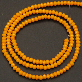 Imitation Jade Glass Beads,Round,Faceted,Dyed,Orange,2mm,Hole:0.5mm,about 200pcs/strand,about 5g/strand,10 strands/package,XBG00440vaia-L004 