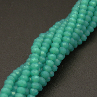 Imitation Jade Glass Beads,Round,Faceted,Dyed,Cyan-blue,2mm,Hole:0.5mm,about 200pcs/strand,about 5g/strand,10 strands/package,XBG00443vaia-L004 