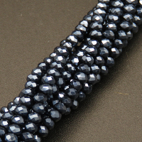 Glass Beads,Round,Faceted,Dyed,Black,2mm,Hole:0.5mm,about 200pcs/strand,about 5g/strand,10 strands/package,XBG00446vaia-L004 