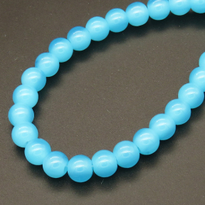 Imitation Jade Glass Beads,Round,Dyed,Blue,4mm,Hole:0.5mm,about 100pcs/strand,about 10g/strand,10 strands/package,XBG00455vaia-L004 