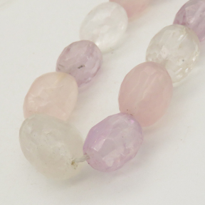 Natural Mixed Crystal,Oval,Faceted,Mixed Color,13*18~17*20mm,Hole:1mm,about 20pcs/strand,about 120g/strand,1 strand/package,15"(39cm),XBGB01164lbbb-L001