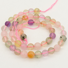 Natural Colorful Crystal,Round,Faceted,Mixed Color,8mm,Hole:1mm,about 48pcs/strand,about 36g/strand,1 strand/package,15"(38cm),XBGB01221lbbb-L001
