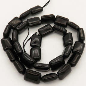 Natural Black Tourmaline,Cuboid,Black,10x14x6mm,Hole:1mm,about 29pcs/strand,about 55g/strand,1 strand/package,16"(40cm),XBGB01236mbbb-L001