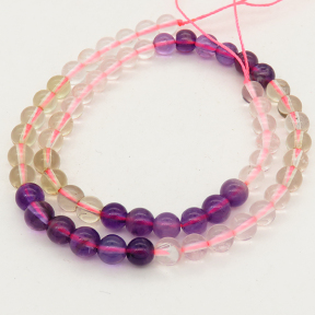 Natural Colorful Crystal,Round,Mixed Color,6mm,Hole:1mm,about 63pcs/strand,about 22g/strand,1 strand/package,15"(38cm),XBGB01263lbbb-L001