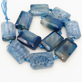 Natural Agate,Cubiod,Faceted,Dyed,Sea Blue,20x30x9mm,Hole:2mm,about 11pcs/strand,about 115g/strand,3 strands/package,15"(39cm),XBGB01284aiov-L001