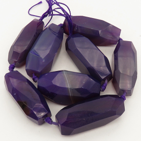 Natural Agate,Irregular Column,Faceted,Dyed,Purple,14x41~15x44mm,Hole:2mm,about 8pcs/strand,about 160g/strand,3 strands/package,15"(39cm),XBGB01293aiov-L001