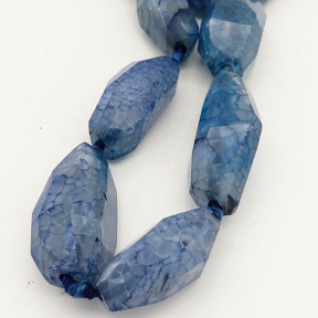 Natural Agate,Irregular Column,Faceted,Dyed,Royal blue,16x34~17x40mm,Hole:2mm,about 10pcs/strand,about 130g/strand,3 strands/package,16"(40cm),XBGB01299aiov-L001