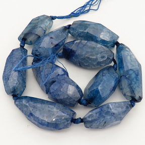 Natural Agate,Irregular Column,Faceted,Dyed,Royal blue,16x34~17x40mm,Hole:2mm,about 10pcs/strand,about 130g/strand,3 strands/package,16"(40cm),XBGB01299aiov-L001