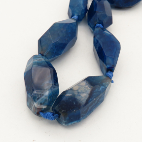 Natural Agate,Irregular Column,Faceted,Dyed,Royal blue,15x30~17x36mm,Hole:2mm,about 10pcs/strand,about 105g/strand,3 strands/package,15"(38cm),XBGB01302aiov-L001