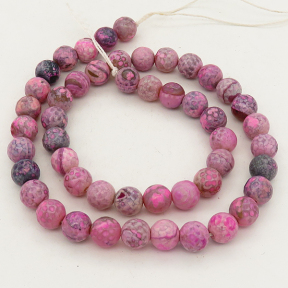 Natural Fire Agate,Round,Faceted,Dyed,Pink purple,6mm,Hole:0.8mm,about 63pcs/strand,about 22g/strand,5 strands/package,15"(38cm),XBGB01350vbnb-L001