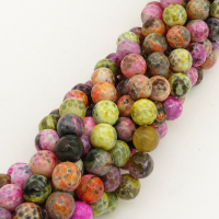 Natural Fire Agate,Round,Faceted,Dyed,Colorful,6mm,Hole:0.8mm,about 63pcs/strand,about 22g/strand,5 strands/package,15"(38cm),XBGB01353vbnb-L001