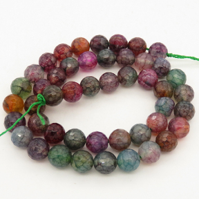 Natural Dragon Veins Agate,Round,Faceted,Dyed,Colorful,6mm,Hole:0.8mm,about 63pcs/strand,about 22g/strand,5 strands/package,15"(38cm),XBGB01383vbnb-L001