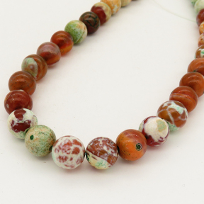 Natural Fire Agate,Round,Dyed,Mixed Color,6mm,Hole:0.8mm,about 63pcs/strand,about 22g/strand,5 strands/package,15"(38cm),XBGB01434vbnb-L001