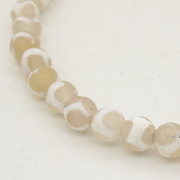 Natural Dzi Agate,Round,Frosted,Dyed,Transparent & Ivory,6mm,Hole:0.8mm,about 63pcs/strand,about 22g/strand,5 strands/package,15"(38cm),XBGB01638vhha-L001