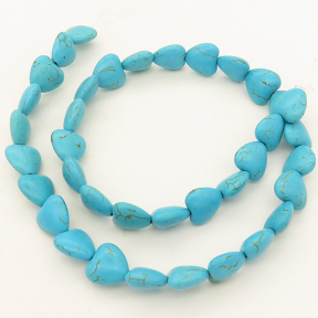 Synthetic Howlite,Heart,Dyed,Blue,16x16x7.5mm,Hole:1mm,about 28pcs/strand,about 60g/strand,1 strand/package,16"(40cm),XBGB02969hibb-L001