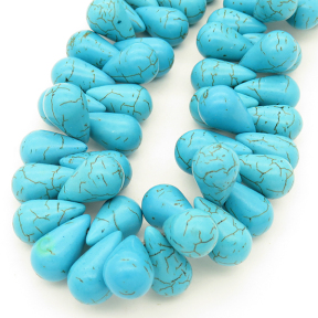 Synthetic Howlite,Drop,Dyed,Blue,10*16mm,Hole:1mm,about 98pcs/strand,about 155g/strand,1 strand/package,16"(40cm),XBGB02986hibb-L001