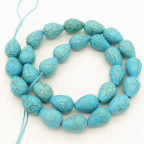 Synthetic Howlite,Drop,Faceted,Dyed,Blue,10*14mm,Hole:1mm,about 28pcs/strand,about 40g/strand,1 strand/package,15"(38cm),XBGB02989hibb-L001