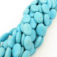 Synthetic Howlite,Egg shape,Dyed,Blue,18x24x7mm,Hole:1mm,about 17pcs/strand,about 70g/strand,1 strand/package,16"(40cm),XBGB02998hibb-L001