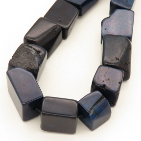 Synthetic Howlite,Irregular Square,Dyed,Dark blue,12*14*9~13*17*8.5mm,Hole:1mm,about 29pcs/strand,about 100g/strand,1 strand/package,16"(40cm),XBGB03007hibb-L001