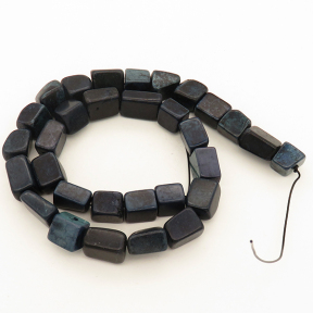 Synthetic Howlite,Irregular Square,Dyed,Dark blue,10*10*10~10*14mm,Hole:1mm,about 31pcs/strand,about 85g/strand,1 strand/package,16"(40cm),XBGB03010hibb-L001