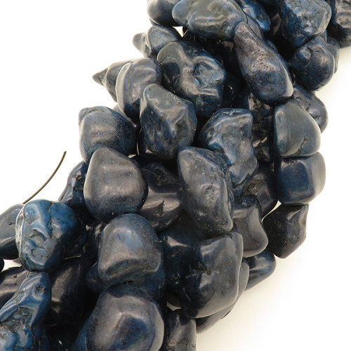 Synthetic Howlite,Irregular,Dyed,Dark blue,20*23*13~19*30*15mm,Hole:1mm,about 18pcs/strand,about 125g/strand,1 strand/package,16"(40cm),XBGB03019hibb-L001