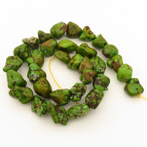 Synthetic Howlite,Irregular,Dyed,Green,16x17x12~25x20x13mm,Hole:1mm,about 21pcs/strand,about 115g/strand,1 strand/package,15"(38cm),XBGB03022hibb-L001
