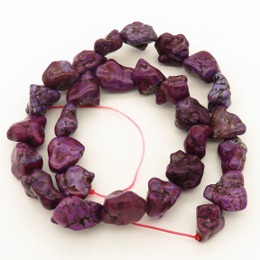Synthetic Howlite,Irregular,Dyed,Deep purple,12*15*9~13*20*11mm,Hole:1mm,about 28pcs/strand,about 65g/strand,1 strand/package,15"(38cm),XBGB03025hibb-L001