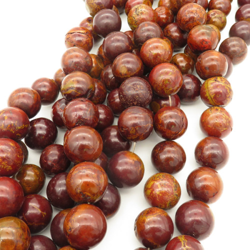 Synthetic Howlite,Round,Dyed,Jujube red,18mm,Hole:2mm,about 27pcs/strand,about 200g/strand,1 strand/package,16"(40cm),XBGB03036hibb-L001