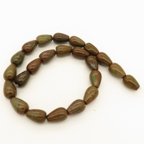 Synthetic Howlite,Drop,Dyed,ArmyGreen,13*20mm,Hole:1mm,about 23pcs/strand,about 105g/strand,1 strand/package,16"(40cm),XBGB03043hibb-L001