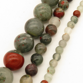 Natural Bloodstone,Round,Dark Grey,10mm,Hole:1mm,about 38pcs/strand,about 55g/strand,5 strands/package,15"(38cm),XBGB03067vhov-L001