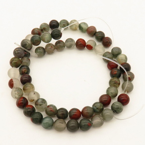 Natural Bloodstone,Round,Dark Grey,10mm,Hole:1mm,about 38pcs/strand,about 55g/strand,5 strands/package,15"(38cm),XBGB03067vhov-L001
