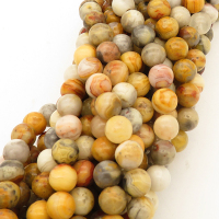 Natural Agate,Crazy agate,Round,Dyed,Earth yellow,8mm,Hole:1mm,about 48pcs/strand,about 36g/strand,5 strands/package,15"(38cm),XBGB03070vbpb-L001