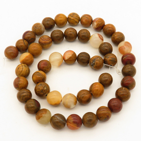 Natural Artistic Stone,Round,Brown,8mm,Hole:1mm,about 48pcs/strand,about 36g/strand,5 strands/package,15"(38cm),XBGB03073vbpb-L001
