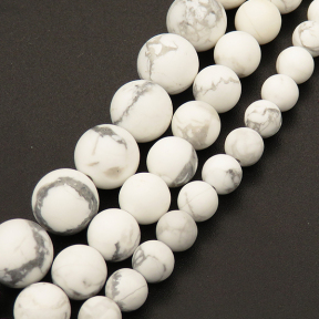 Natural Howlite,Round,Frosted,White,10mm,Hole:1mm,about 38pcs/strand,about 55g/strand,5 strands/package,15"(38cm),XBGB03091vhha-L001