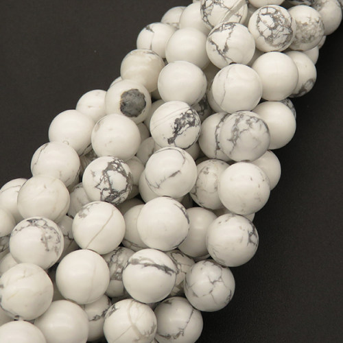 Natural Howlite,Round,White,8mm,Hole:1mm,about 48pcs/strand,about 36g/strand,5 strands/package,15"(38cm),XBGB03097vbpb-L001