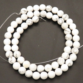 Natural Howlite,Round,White,8mm,Hole:1mm,about 48pcs/strand,about 36g/strand,5 strands/package,15"(38cm),XBGB03097vbpb-L001