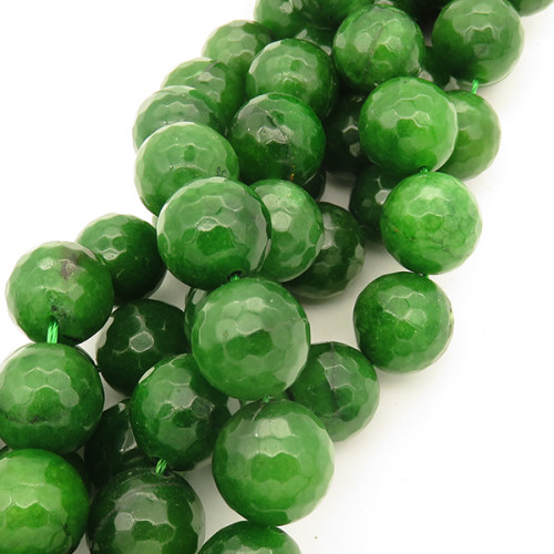 Natural Alabaster,Round,Faceted,Dyed,Green,14mm,Hole:1.5mm,about 27pcs/strand,about 110g/strand,5 strands/package,15"(38cm),XBGB03120vhnv-L001
