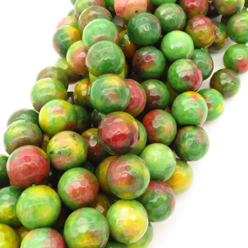 Natural Alabaster,Round,Faceted,Dyed,Colorful,16mm,Hole:2mm,about 24pcs/strand,about 120g/strand,5 strands/package,15"(38cm),XBGB03123ahpv-L001