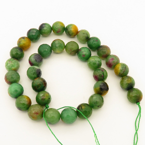 Natural Alabaster,Round,Faceted,Dyed,Green,12mm,Hole:1.2mm,about 32pcs/strand,about 80g/strand,5 strands/package,15"(38cm),XBGB03129ahjb-L001