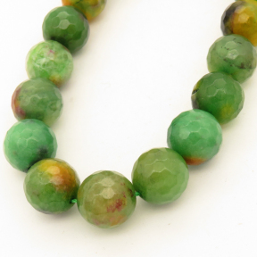 Natural Alabaster,Round,Faceted,Dyed,Green,12mm,Hole:1.2mm,about 32pcs/strand,about 80g/strand,5 strands/package,15"(38cm),XBGB03129ahjb-L001