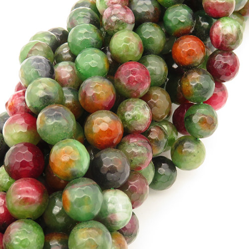 Natural Alabaster,Round,Faceted,Dyed,Colorful,10mm,Hole:1mm,about 38pcs/strand,about 55g/strand,5 strands/package,15"(38cm),XBGB03135bbov-L001