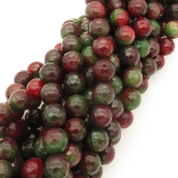 Natural Alabaster,Round,Faceted,Dyed,Colorful,10mm,Hole:1mm,about 38pcs/strand,about 55g/strand,5 strands/package,15"(38cm),XBGB03138bbov-L001