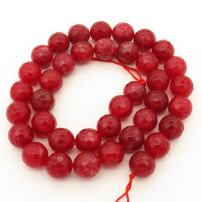 Natural Alabaster,Round,Faceted,Dyed,Rose red,12mm,Hole:1.2mm,about 32pcs/strand,about 80g/strand,5 strands/package,15"(38cm),XBGB03144ahjb-L001