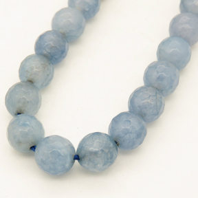 Natural Alabaster,Round,Faceted,Dyed,Grey blue,8mm,Hole:1mm,about 48pcs/strand,about 36g/strand,5 strands/package,15"(38cm),XBGB03147vbmb-L001