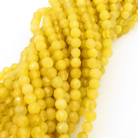 Natural Alabaster,Round,Faceted,Dyed,Yellow,6mm,Hole:0.8mm,about 63pcs/strand,about 22g/strand,5 strands/package,15"(38cm),XBGB03156ablb-L001