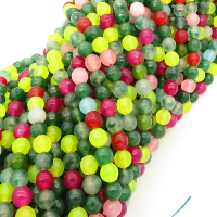 Natural Alabaster,Round,Faceted,Dyed,Colorful,6mm,Hole:0.8mm,about 63pcs/strand,about 22g/strand,5 strands/package,15"(38cm),XBGB03159ablb-L001