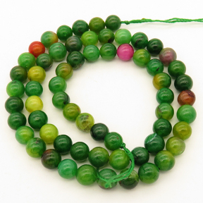 Natural Alabaster,Round,Dyed,Green,6mm,Hole:0.8mm,about 63pcs/strand,about 22g/strand,5 strands/package,15"(38cm),XBGB03165baka-L001