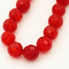 Natural Alabaster,Round,Faceted,Dyed,Strawberry red,8mm,Hole:1mm,about 48pcs/strand,about 36g/strand,5 strands/package,15"(38cm),XBGB03177vbmb-L001